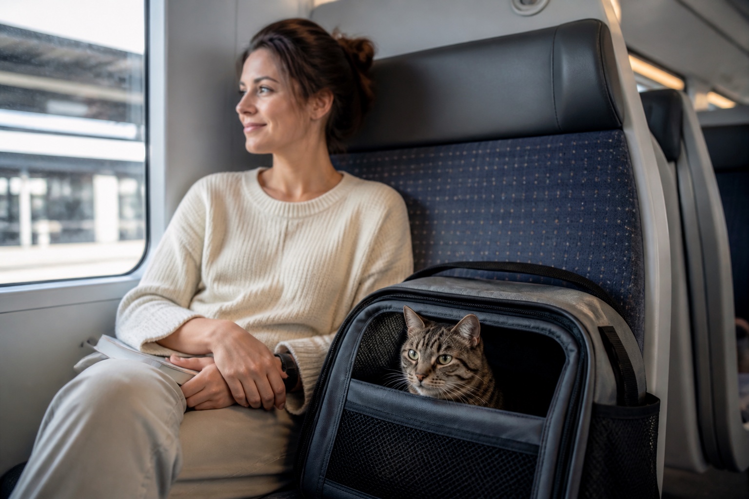 Voyager en train avec un chat ou un petit chien