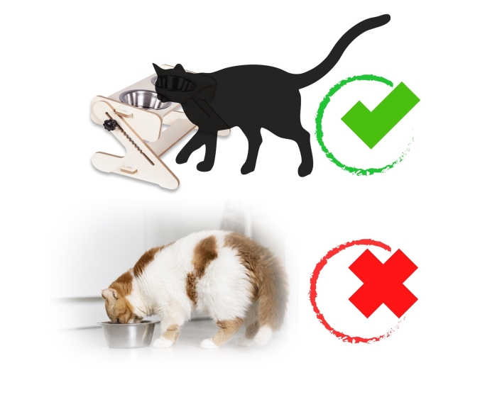 Gamelle avec Support Réglable pour Chat