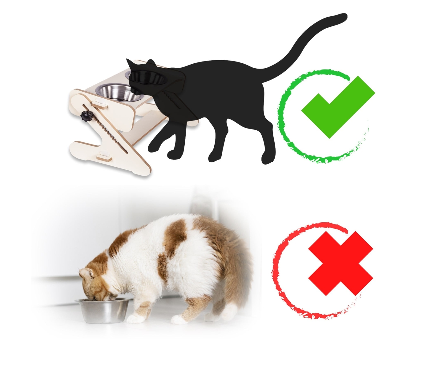 Gamelle avec Support Réglable pour Chat